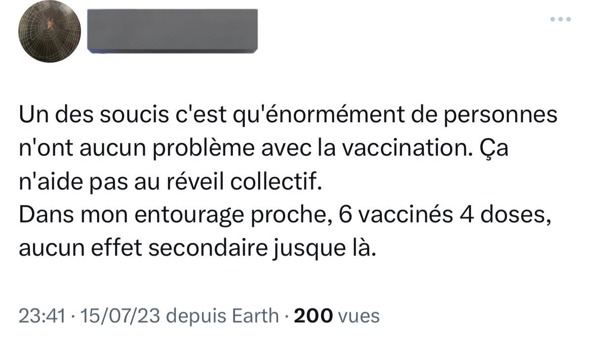 DeBunKerEtoiles's tweet photo. « C’est dommage qu’il n’y ait pas d’effets secondaires, sinon on pourrait convaincre les gens qu’il y a des effets secondaires »

À deux doigts de se rendre compte du problème… https://t.co/ZxgiSMUH5J