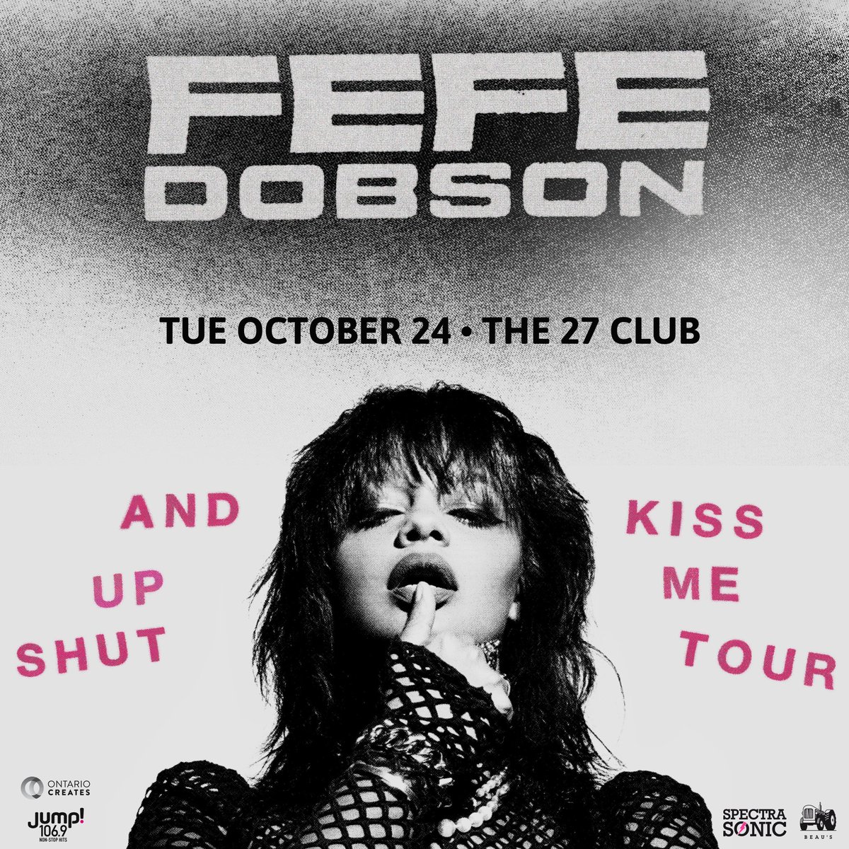 NEW SHOW 🎉 @iamfefemusic brings the Shut Up and Kiss Me Tour to @the27clubottawa Tue Oct 24 🔥 on sale Fri 10am 🎟 bit.ly/44ufyRx & @VertigoOttawa presented with the support of @OntarioCreates @JumpOttawa & @beausallnatural