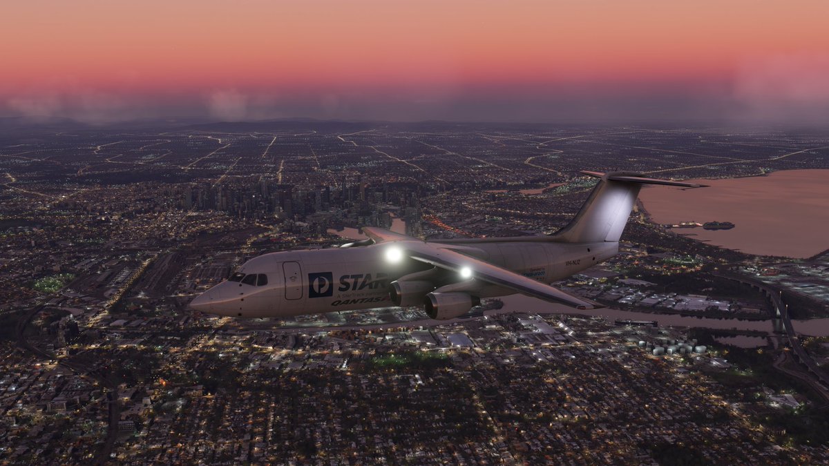 BritishAvgeek's tweet photo. Good fun yesterday flying around #Australia in @msfsofficial in the @justflight 146-300QT!
We flew from AUScene Ayers Rock to Tullamarine - the scenery was top notch!

#msfs #fs2020 #flightsim #orbx #flightsimulator #msfscommunity https://t.co/bbywmIP5rX