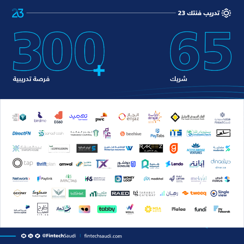 FintechSaudi's tweet photo. تعلن فنتك السعودية عن فتح باب التسجيل لبرنامج ⁧#تدريب_فنتك⁩ 23 في نسختها السادسة كجزء من جهودها المستمرة لبناء الكوادر المؤهلة وبناء المهارات والقدرات المطلوبة في سوق العمل لقطاع ⁧التقنية المالية.