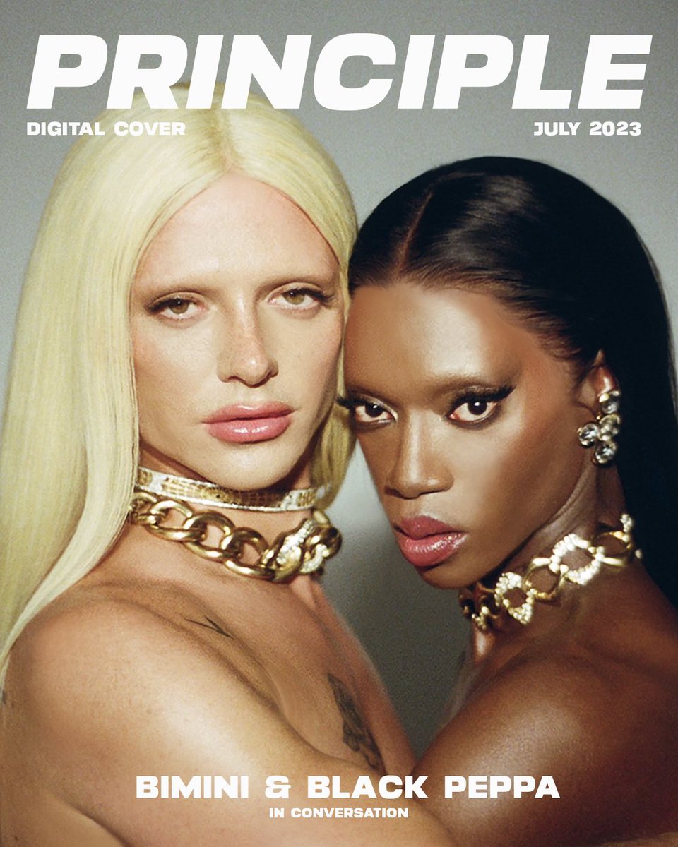 PrincipleMag's tweet photo. Bimini &amp; Black Peppa: In Conversation

Following their fierce cover shoot, @biminibabes and @iamblackpeppa sat down together to discuss how they became the queens they are today 👑 

Read: https://t.co/5JNjRq4pP0 https://t.co/mTlld4JvUK