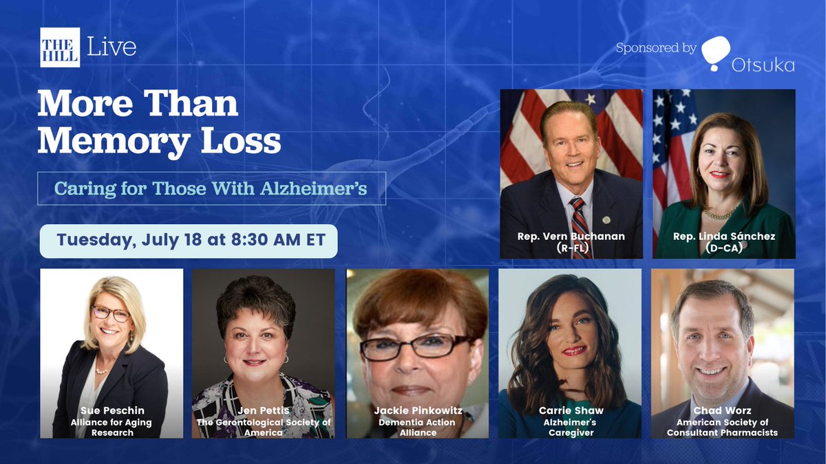 The Hill Events (@thehillevents) on Twitter photo TOMORROW! Join us at <a href="/PressClubDC/">National Press Club</a> and online at 8:30 AM ET for More than Memory Loss: Caring for Those with Alzheimer's, sponsored by <a href="/OtsukaUS/">OtsukaUS</a>, featuring <a href="/VernBuchanan/">Rep. Vern Buchanan</a>, <a href="/RepLindaSanchez/">Rep. Linda Sánchez</a>, medical experts, and caregivers! RSVP to #TheHillAlz here: morethanmemoryloss.splashthat.com TOMORROW! Join us at <a href="/PressClubDC/">National Press Club</a> and online at 8:30 AM ET for More than Memory Loss: Caring for Those with Alzheimer's, sponsored by <a href="/OtsukaUS/">OtsukaUS</a>, featuring <a href="/VernBuchanan/">Rep. Vern Buchanan</a>, <a href="/RepLindaSanchez/">Rep. Linda Sánchez</a>, medical experts, and caregivers! RSVP to #TheHillAlz here: morethanmemoryloss.splashthat.com