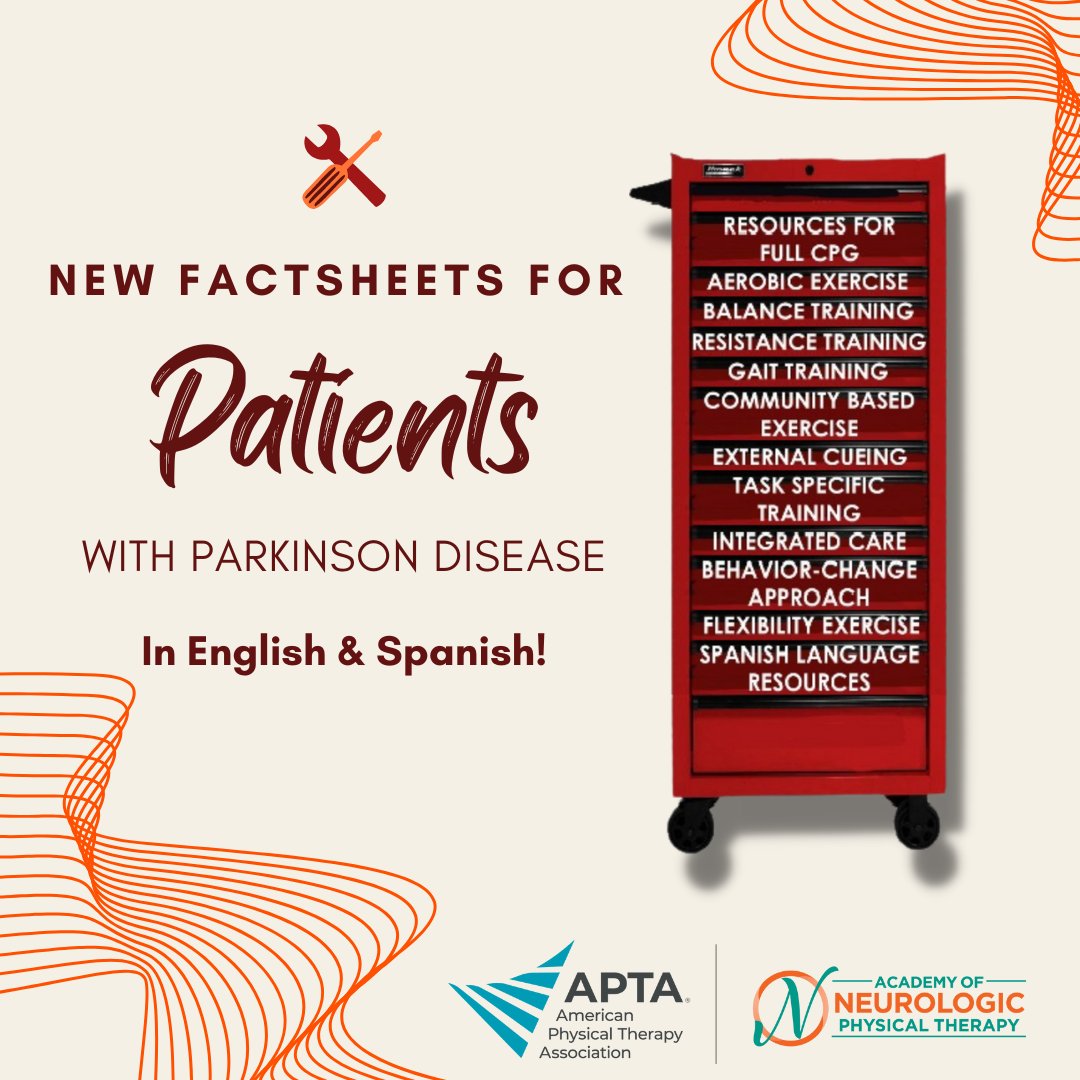 APTANeuroPT's tweet image. New resources for the PD clinical practice guideline can be found here: neuropt.org/practice-resou…

Tools in both English and Spanish!

@worldpdcongress #wpc2023 #APTAGeriatrics #APTAHomeHealth #APTAtweets #geriatricspt @aptastudents #ageon #Parkinsons #APTANeuroPT