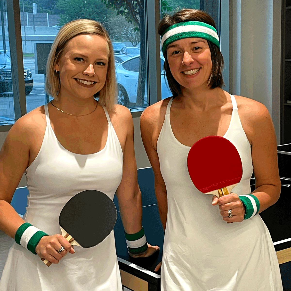 ksmlocadvisors's tweet photo. You look good... you feel good! @alexissowder &amp; Amy McDonald are ready to whoop @ksmcpa's Ops Team in the KSMbledon ping pong tourney today! https://t.co/fFCq8Orzzy