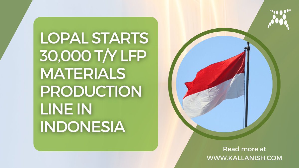 kallanish's tweet photo. Lopal starts 30,000 t/y LFP materials production line in Indonesia:
https://t.co/yhPgSivPfe

#lfp #kallanish #batterymaterials #lopal #Jiangsu #Tianjin #Sichuan #Shandong #Hubei  #Jiangxi  #lithium #carbonate #nickel #cathode #iron #phosphate https://t.co/WrtR2CWeBd