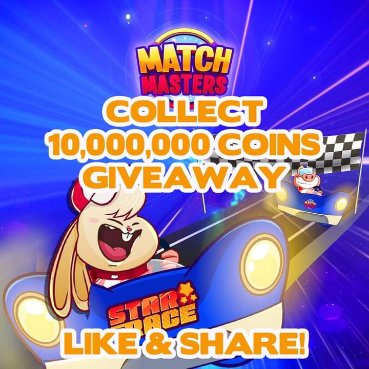 matchmastersus's tweet photo. 🎯 Match Masters FREE Coins 
✅️ Like &amp; #Retweet a post 
✅️ Comment ( Thanks )
⏩️ Collect Now: https://t.co/sEaEGhqxmN

#matchmasters #matchmastersfreecoins #matchmastersfreecoin #matchmastersfreegifts #matchmastersfreebooster #matchmasterstrade https://t.co/ZXFO0ECOYa