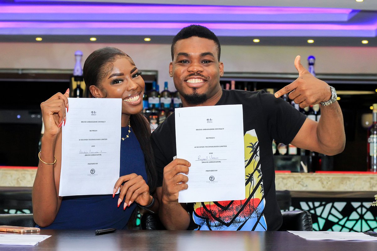 60secondsapp's tweet photo. Drumroll, please! We are delighted to introduce our new brand ambassadors kagetheactor; a lifestyle influencer and actor popularly known for his role as Denrele in the @naijaonnetflix series Far From Home, and @amara_ntm a nightlife lover, entrepreneur, and fashion enthusiast. https://t.co/N0moMI0gBW