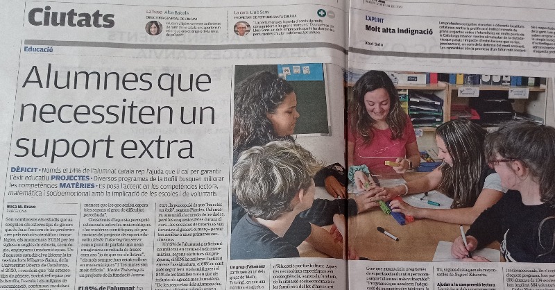 equitatorg's tweet photo. 🗞📲 @LidiaCliment: "Calen polítiques educatives que garanteixin programes de suport socioeducatiu per acompanyar l’alumnat més vulnerable." @lecxit #MathTutoring #PENTABILITIES
Llegeix el reportatge de @donyarous sobre #SuportEducatiu, a @elpuntavui: