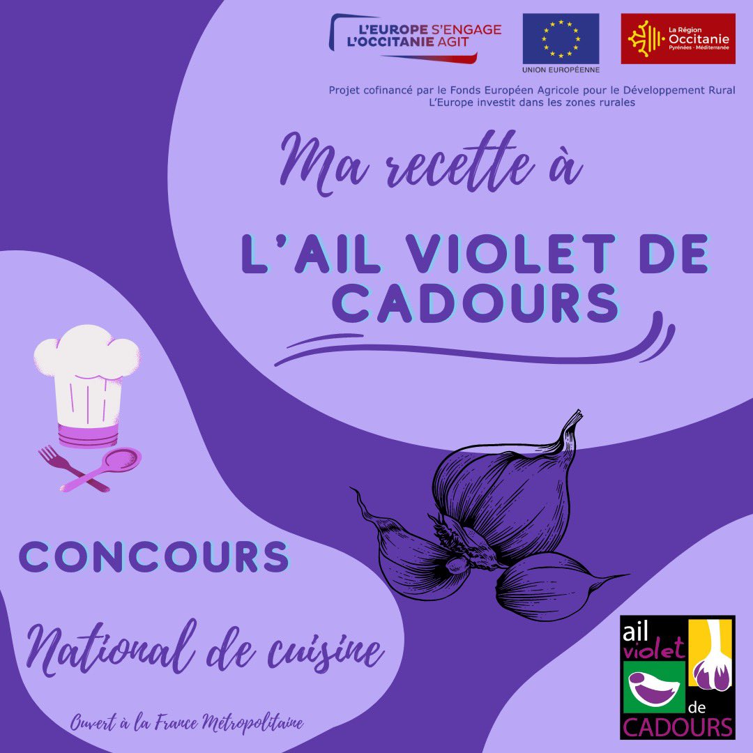 La filière de <a href="/AilDeCadours/">Ail Violet de Cadours</a> lance son premier #concours national de #recette sur #instagram!
Valoriser les produits sous signe officiel de qualité… c’est chouette 😉🧄
Faites un tour sur leur page Ig…