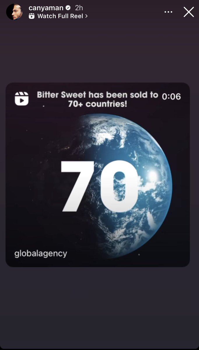 #CanYaman IG Story

#BitterSweet milestone of 70 countries sold to