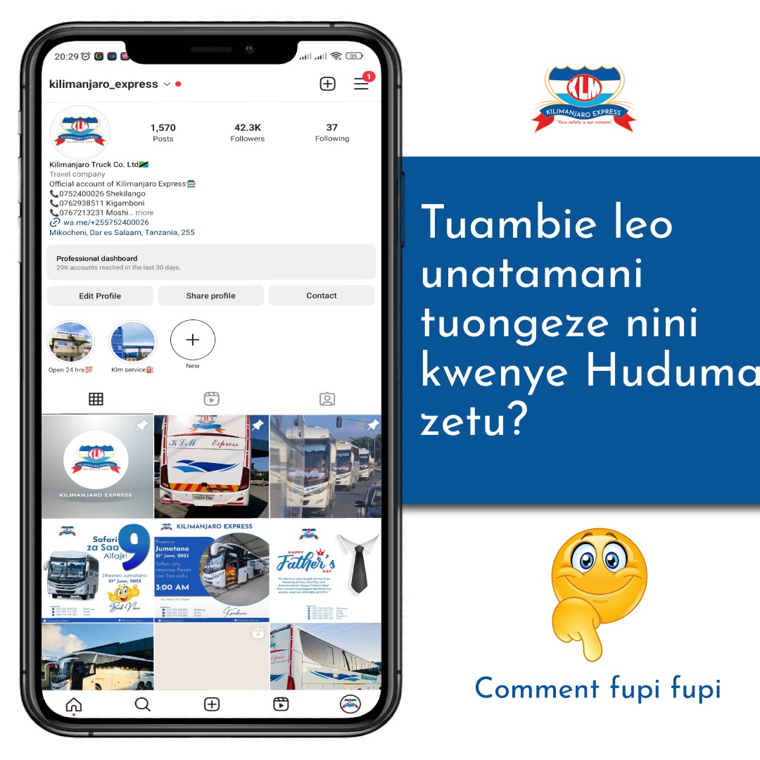 KilimanjaroBus's tweet photo. Maoni yako ni muhimu sana kwetu
📝📝📝

Kata ticket yako mapema📝

Wasiliana na sisi kwa namba:
☎ 0752 400 026 - #Shekilango
☎ 0767 213 231 - #Moshi
☎ 0715 144 301 - #Arusha

📱 0752 400 026 https://t.co/p0ImrLggmd