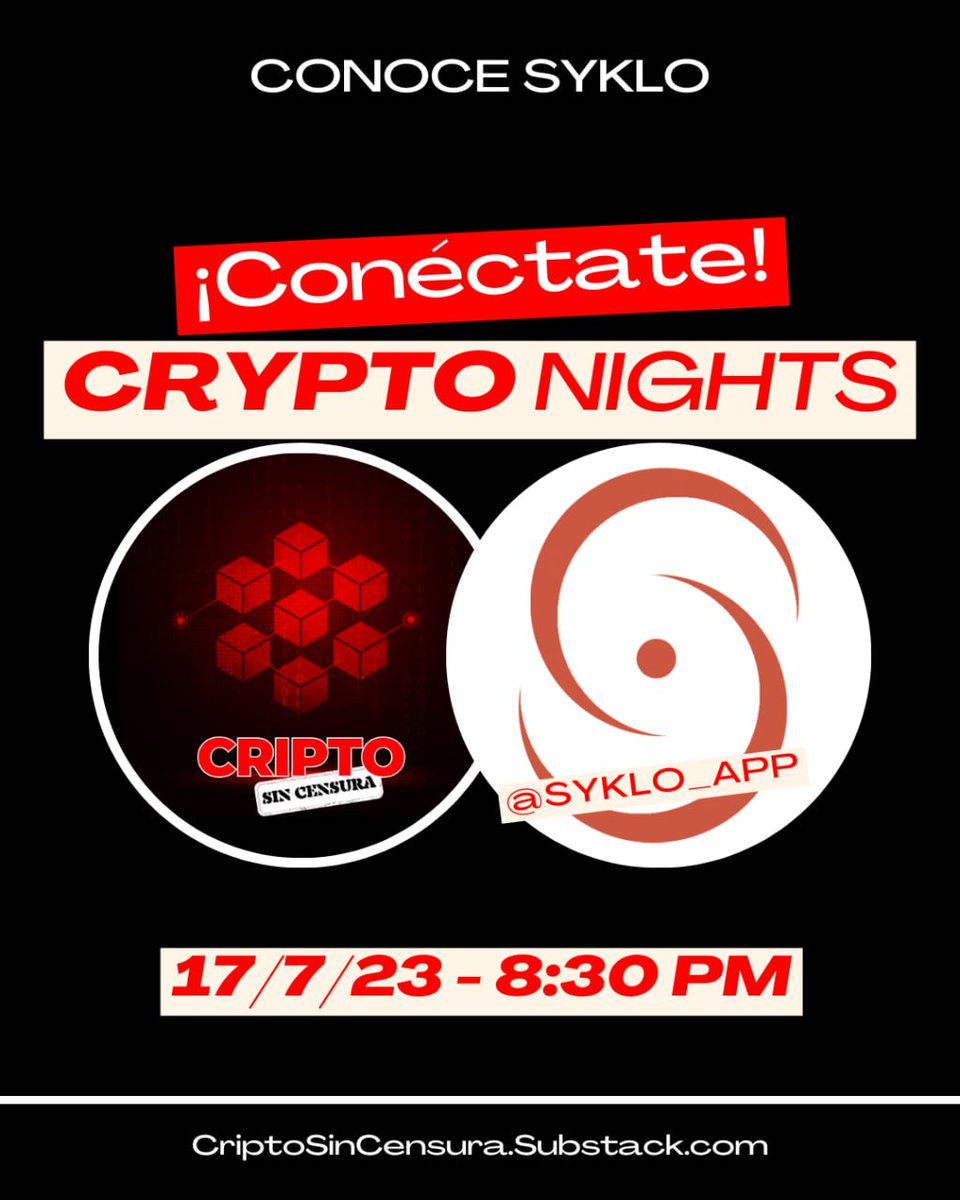 gordonesTV's tweet photo. ¡Esta noche!
Tendremos una nueva edición de #CryptoNights, hablando con la gente de @Syklo_App
Para participar, aquí: https://t.co/7IKxq3aP0x https://t.co/eq6eH9y1lj