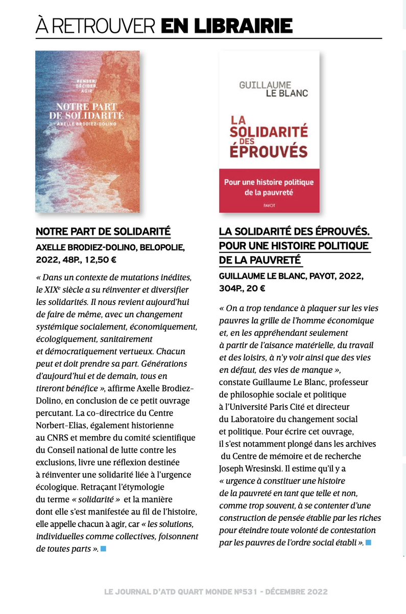 Belopolie's tweet photo. Cet été, je lis Belopolie !
« Un ouvrage percutant. Une réflexion destinée à réinventer une solidarité liée à l’urgence écologique.
», @julierobelet, @ATDQM
« Notre part de solidarité »
De @BrodiezA
48 p., 12,50 €
🫱🏼🫲🏽📖 Lire les 1res p. : https://t.co/8KlGED0IXe https://t.co/WLWt4hOWOX
