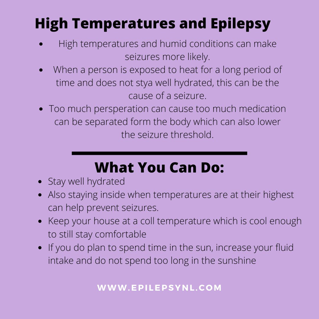 What to know when there are high temps and you have epilepsy 

#epilepsyawareness https://t.co/gTvnVvieJm