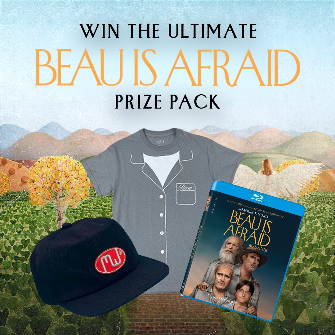 SphereFilmsCA's tweet image. We're giving one lucky person the chance to win a BEAU IS AFRAID t-shirt, hat, and Blu-Ray.

To enter: like this post, follow @SphereFilmsCA, tag a fellow Ari Aster fan in the comments.

Contest ends July 20 at 11:59 PM EST. Winner will be contacted via DM. Canada only.