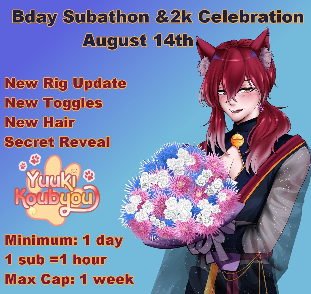 Nyahello!!! My Birthday is less than a month away and i also haven't done a celebration for 2k so i thought why not celebrate both! I'd love if you would join me on my special day c: #Vtuber #ENVtuber  #VTuberUprising