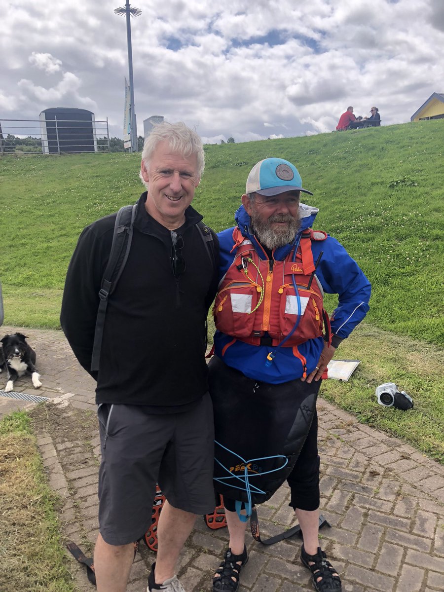 Where did those 34 years go?  Two ‘old’ Outward Bound colleagues catching up at the Falkirk Wheel as Nick passed by, in grand style today, on his journey west. Ziggy got in the photo also!   Great to meet up again with Nick. @LifeAfloat @TeachOutdoors @OutwardBoundUK