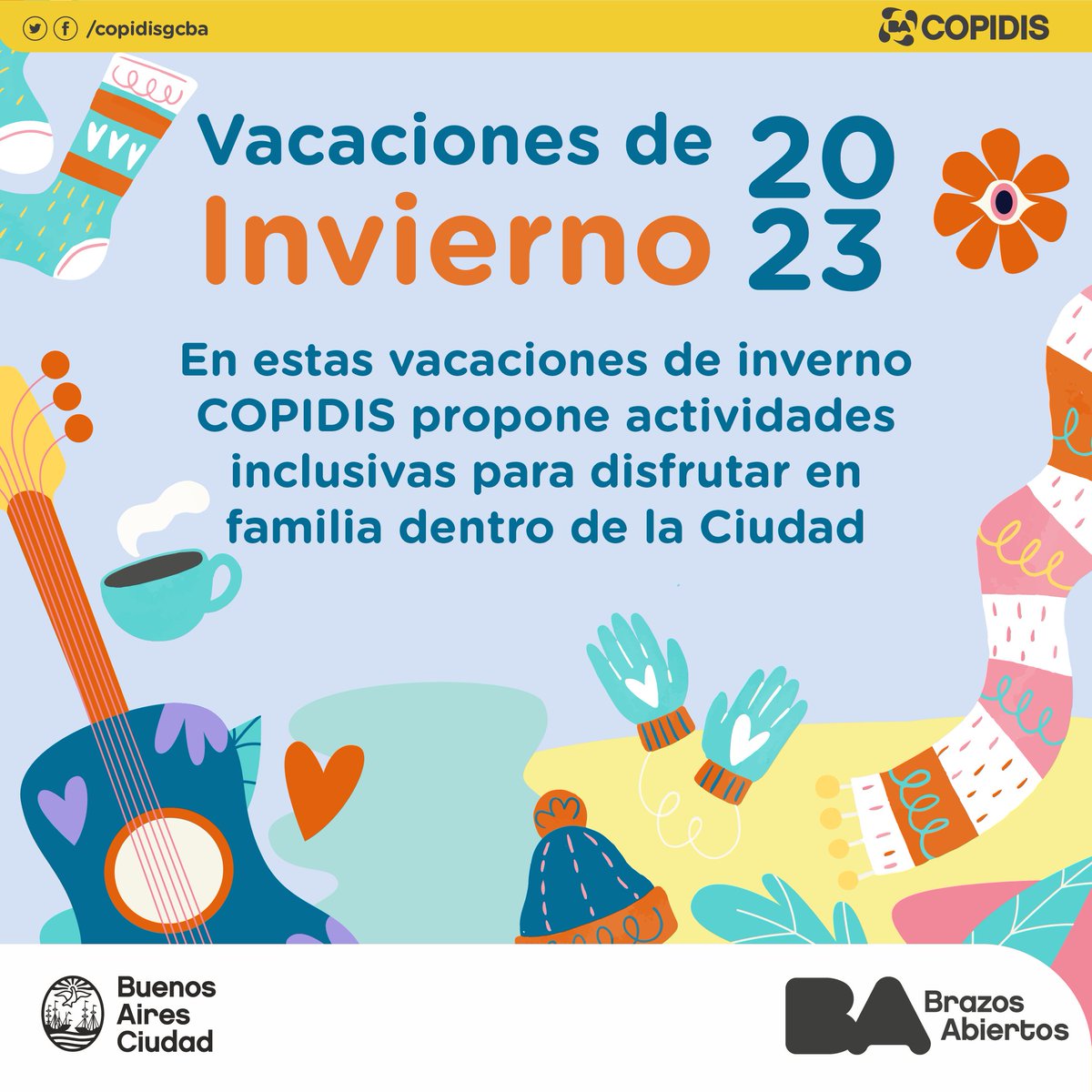 copidisba's tweet photo. En estas vacaciones de Invierno llegan propuestas inclusivas a la Ciudad 😁
ℹEntérate de las propuestas que tenemos en el siguiente link: https://t.co/T3MOfX65au
#COPIDIS #VacacionesDeInvierno https://t.co/0WLGYba4vd