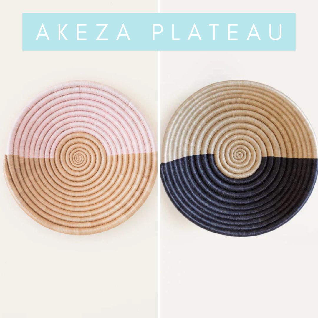 These sweetgrass baskets are handwoven by artisans in Rwanda. Practicing a time-honored Rwandan weaving technique, the artisans use a needle and thread to wrap hand-dyed strands of sisal around bunches of sweetgrass to create tightly coiled, durable baskets! 🧺