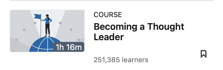 My company pays for Linkedin Learning for all employees as an L&amp;D thing, which - fine. There's some good stuff there (Gary Hustwit's films but I digress)

Just saw this and it's the most Linkedin thing I think I've ever seen 😂