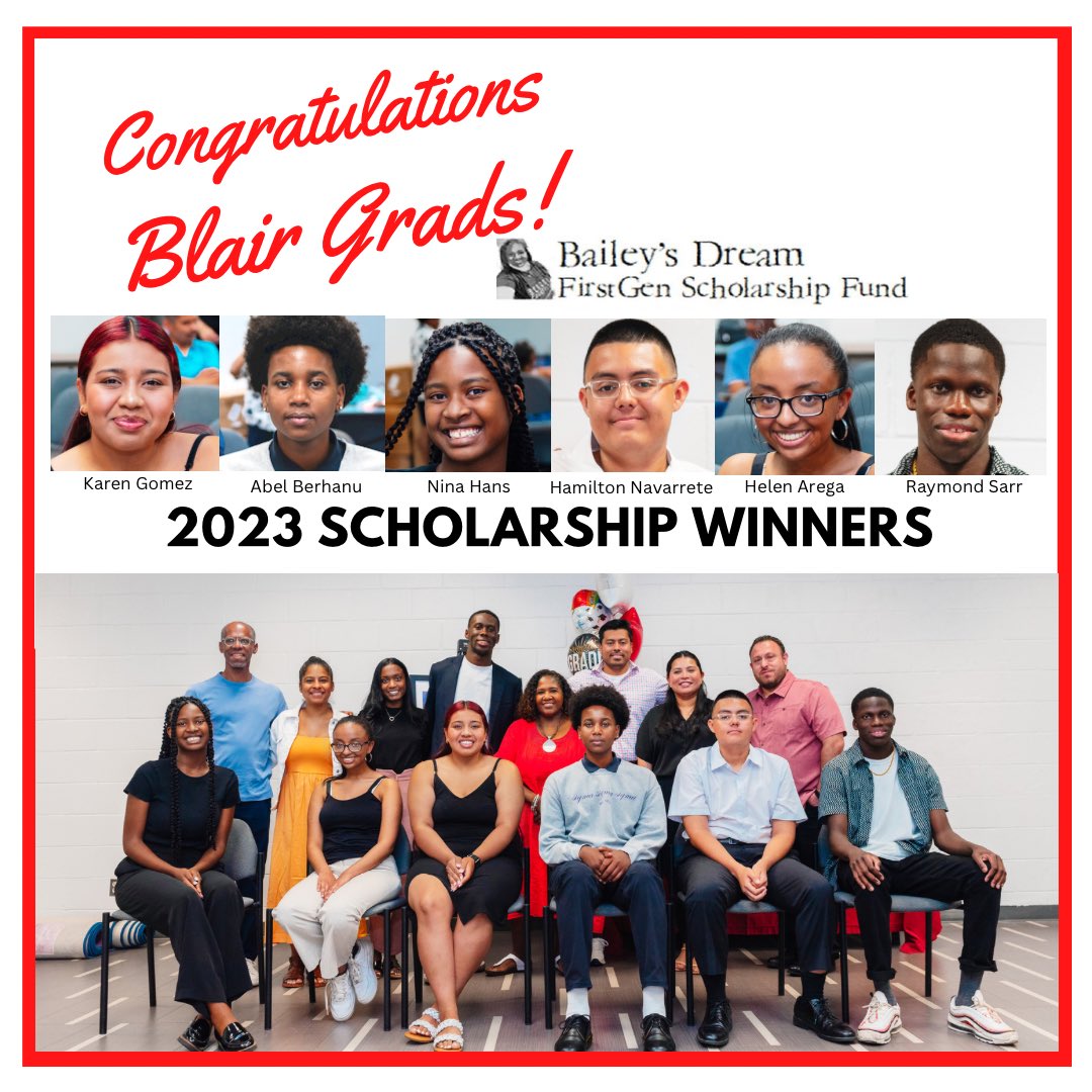 CharlainB's tweet photo. Congrats to our 2023 winners! On behalf of the Dream Team, we would like to thank Blazer Alum, MoCo residents &amp; friends who contributed to this year’s campaign. We awarded $6,000 in scholarship dollars to six MBHS graduating seniors attending college this fall. https://t.co/Gw9Bz0a80B