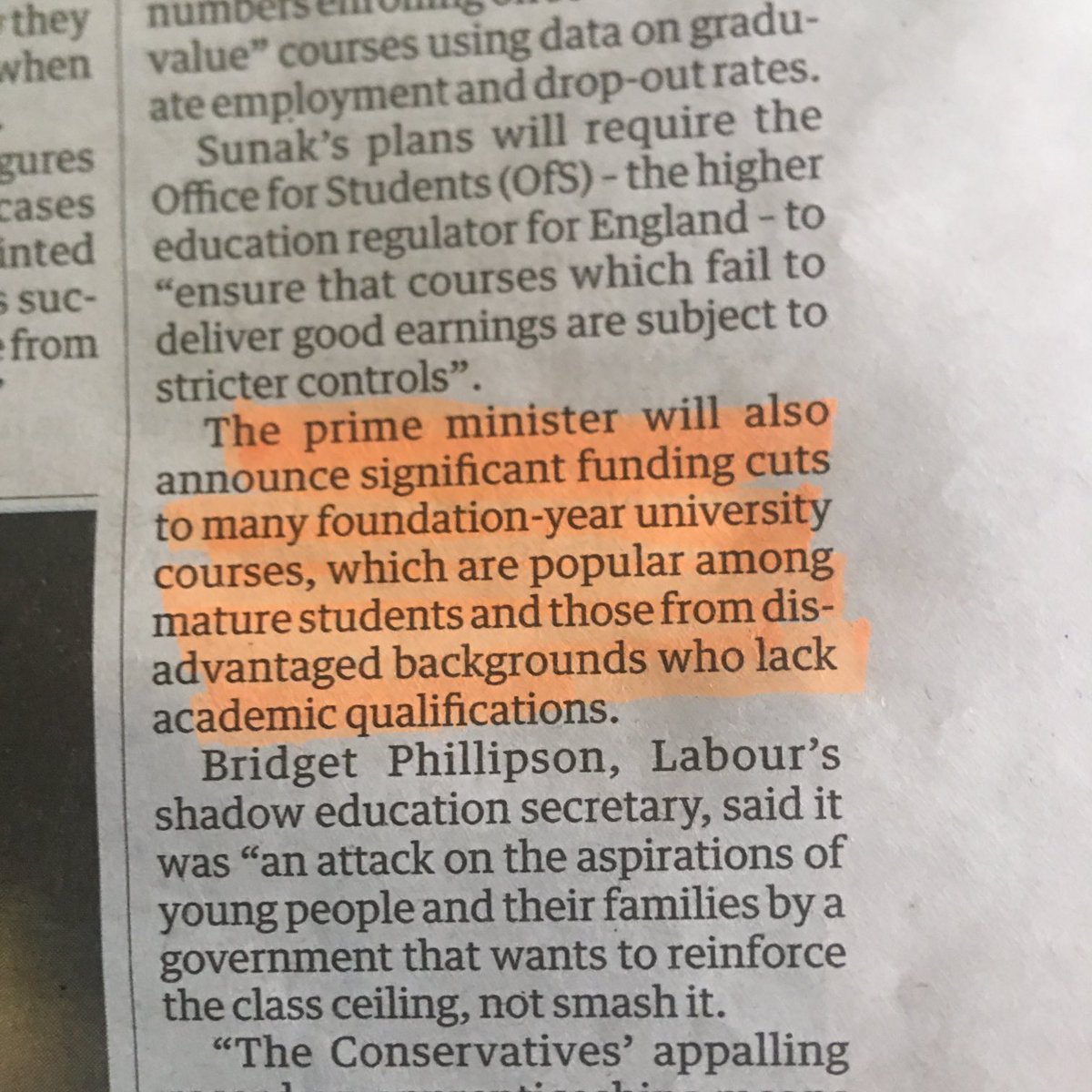 This is shocking. There used to be many routes into study for those who didn’t make the cut first time - cheap FE evening classes, extra-mural university departments, low cost Open University modules. What is *wrong* with these people?