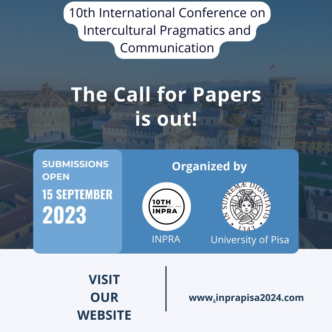 The CfP is finally out!  Submissions open in September but it’s never too early to start planning your proposal for #inpra2024 ! 
inprapisa2024.com