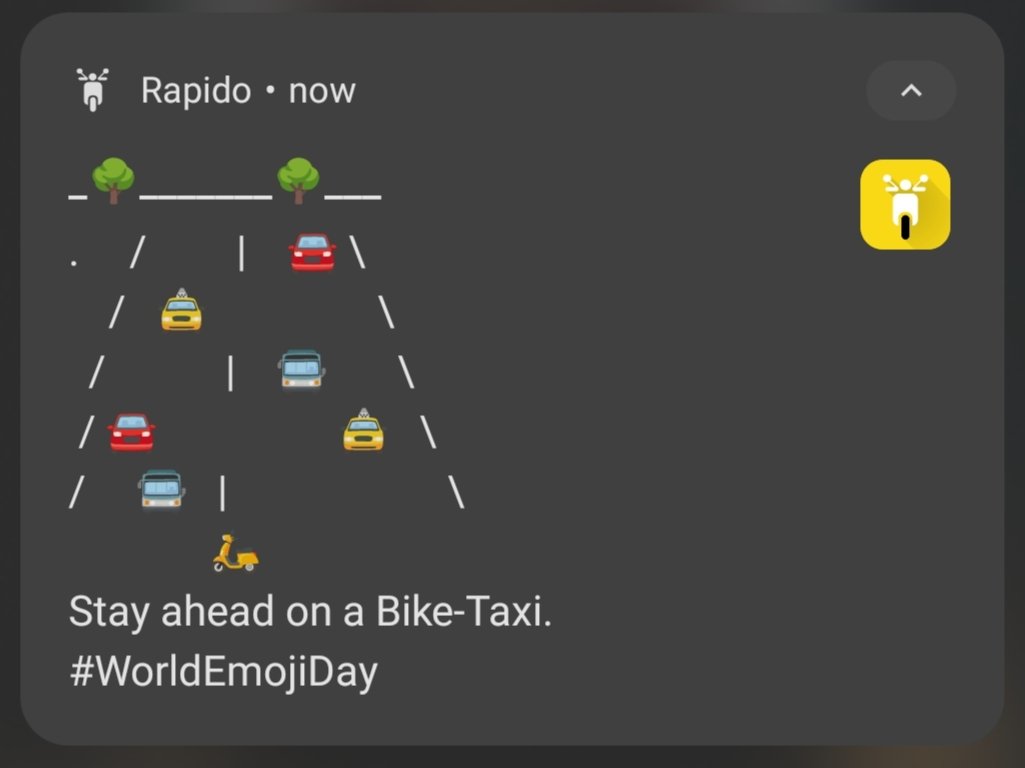 JyotsnaAkurathi's tweet photo. If only the bike/scooter wasn't sideways 🤭🤣

Good one  tho @rapidobikeapp 

#WorldEmojiDay https://t.co/ouiRK9Zorx
