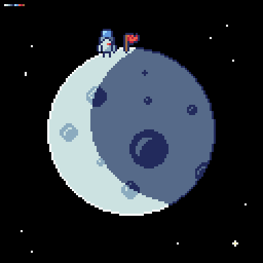 KahnurCane's tweet photo. Day 1 of a 5 day streak. Man on the moon for #circular 

@Pixel_Dailies  #ドット絵 #pixelart #pixel_dailies #ManOnTheMoon https://t.co/aI6zvEjlHc
