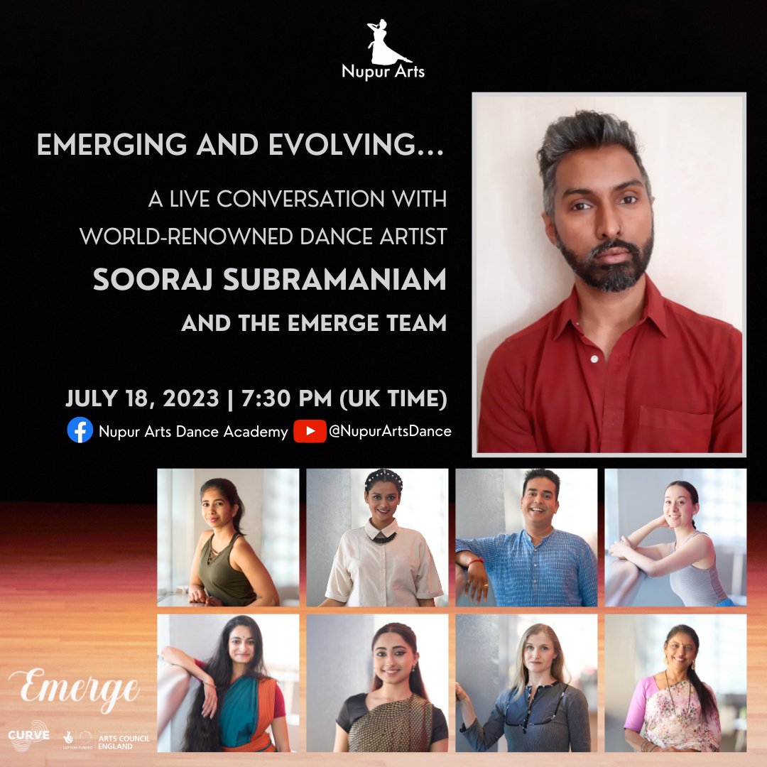 We're elated to welcome the brilliant Sooraj Subramaniam to lead a conversation with the Emerge cohort, <a href="/KamalaDevamCo/">KamalaDevamCompany</a> and Smita Vadnerkar talking all things Emerge.

Live on YouTube / Fb
Film Premiere - 6:30 pm
Conversation - 7:30 pm
<a href="/pulseconnects/">pulseconnects</a> <a href="/Akademi/">Akademi</a> <a href="/SAHM_UK/">South Asian Heritage Month</a> <a href="/Narthakiweb/">NarthakiWeb</a>