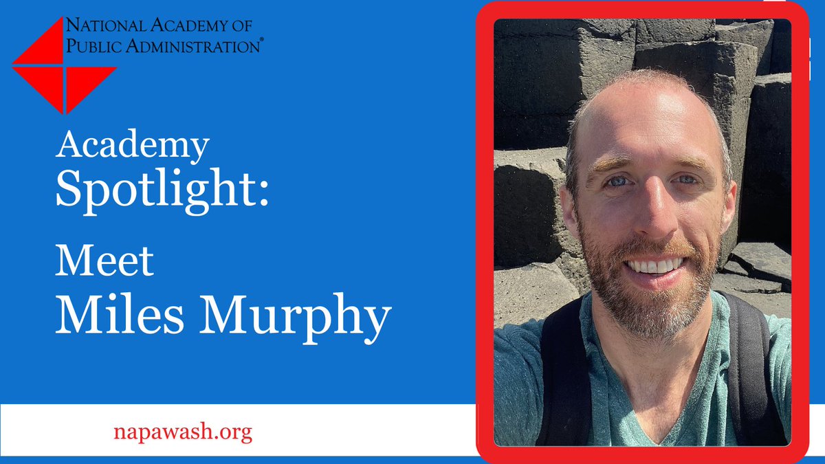 #MeetNAPA's Miles Murphy, Senior Research Analyst for <a href="/CIP_Napawash/">Center for Intergovernmental Partnerships</a>, who says about the #NAPAGrandChallenges, "We all must do our part to help build more #equitable, #resilient, and #sustainable #communities, and one way is to prioritize the resource we all depend upon, the