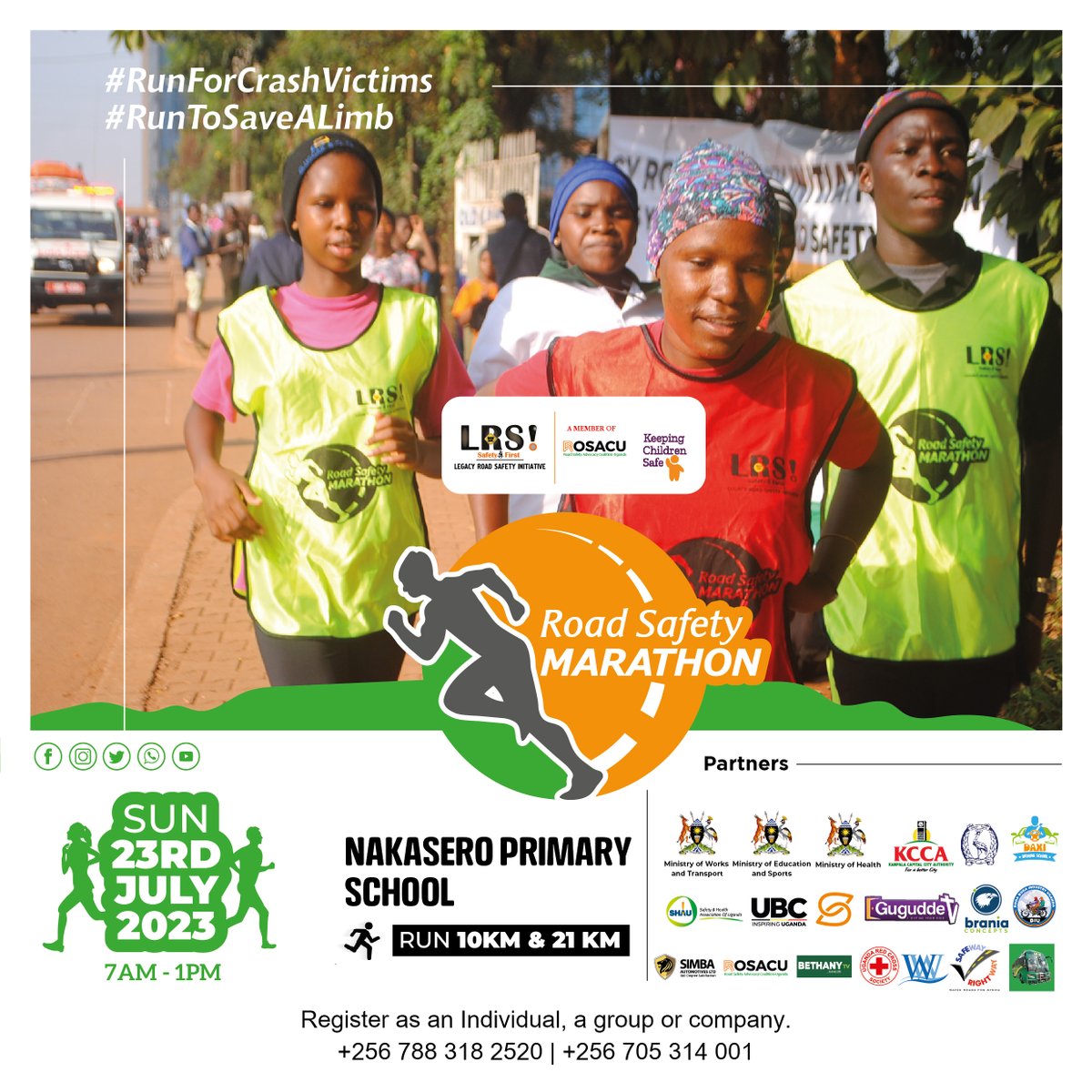 Hey concerned citizen, what's your plan come 23rd July 2023. Come join us at Nakasero PS as we #RunForCrashVictims #RunToSaveALimb. The proceeds from the event are to support select health centre facilities.