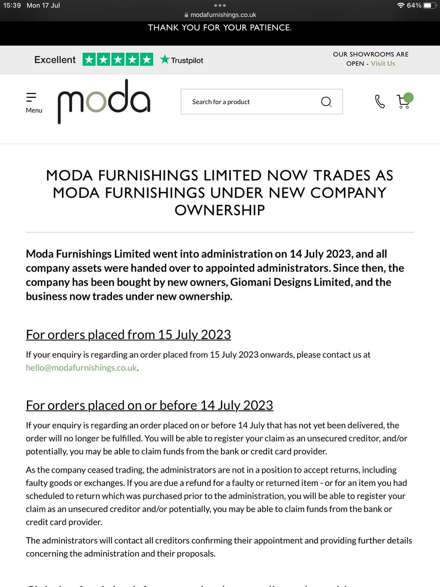 danwhite33's tweet photo. @ModaUK_Ltd 
Sneakily hidden away on your website 🙄😡 https://t.co/qbIoGcdcHc