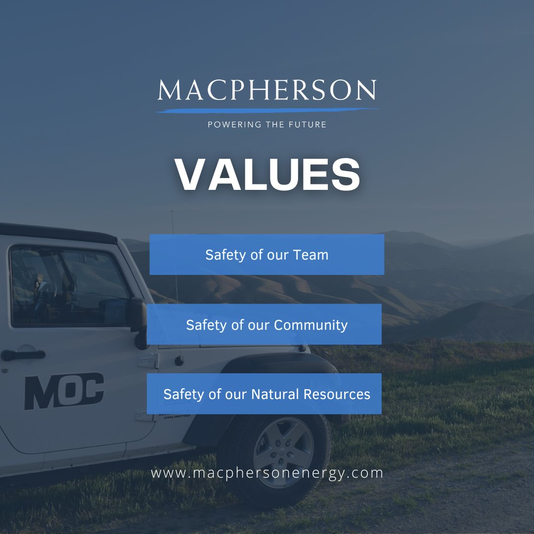 At Macpherson, our families and community come first in our company values. As an organization we hold ourselves accountable to our community, families, and stakeholders in all company operations. #FamilyValues #PoweringtheFuture