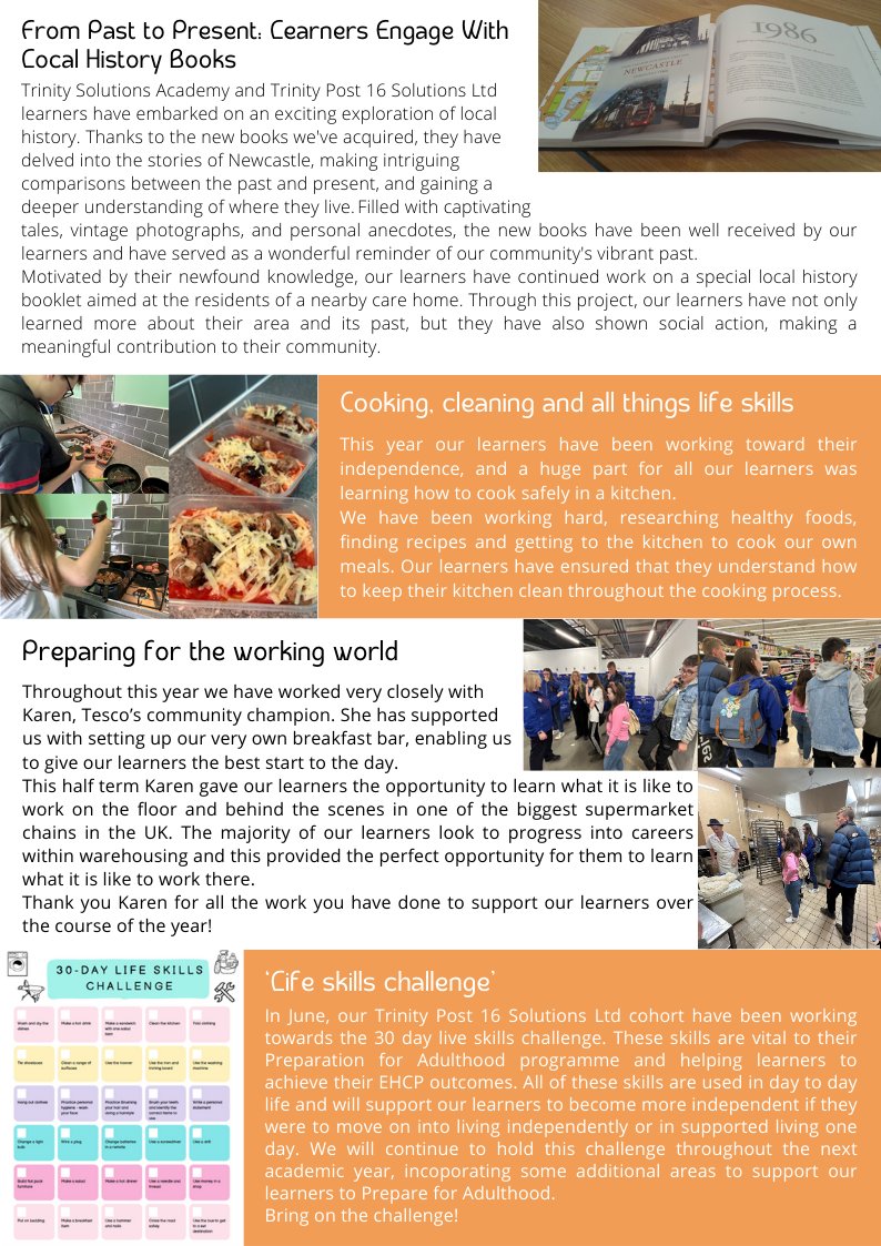 TrinityPost16's tweet photo. As the school year comes to an end, we have had many experiences and created great memories with staff, learners parents, and carers.
Read through the final #newsletter of the year to see how this last term has turned out and what exciting things await us come September! https://t.co/RpDqGXDeBo