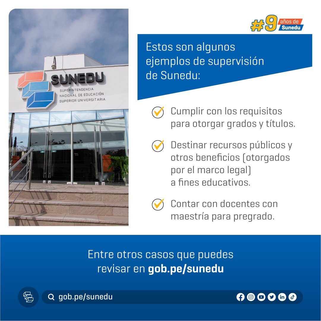 Sunedu on Twitter " 9añosdeSunedu 🔎 A través de la supervisión, 