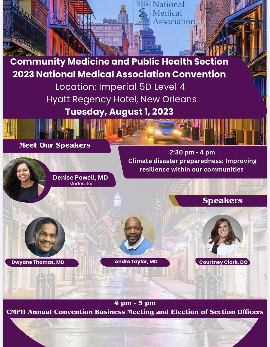 NMAPublicHealth (@nmapublichealth) on Twitter photo On August 1 at the <a href="/nationalmedassn/">National Medical Association</a> convention in New Orleans with the Community Medicine and Public Health section, we will be discussing the importance of preparing our communities for climate disasters. Looking forward to seeing you all there! On August 1 at the <a href="/nationalmedassn/">National Medical Association</a> convention in New Orleans with the Community Medicine and Public Health section, we will be discussing the importance of preparing our communities for climate disasters. Looking forward to seeing you all there!