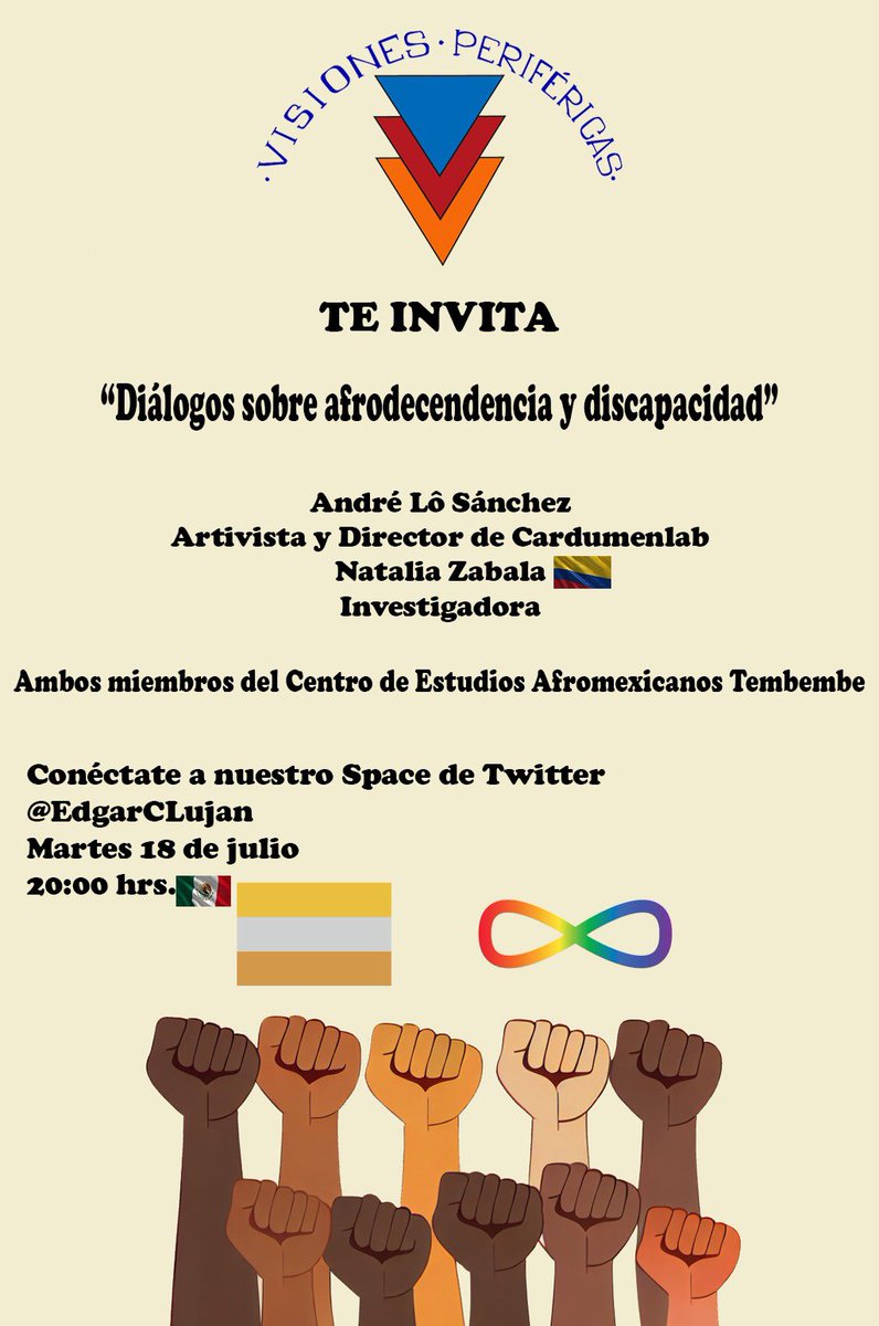 Mañana🕗🇲🇽 Diálogos sobre afrodescendencia y discapacidad. conéctate a nuestro Space <a href="/discapacidadcom/">Dis-capacidad.com</a> <a href="/YoTambien/">Yo También</a> <a href="/80MillonesOnce/">80 Millones</a> <a href="/jordiporn/">Jordi ENP</a> <a href="/PeatonVigilante/">Peatonsito en Oaxaca 🇲🇽 🦜♻️</a> <a href="/CUrbOax/">Colegio de Urbanistas de Oaxaca A.C.</a> @Renac_MX <a href="/PulsoLegisOax/">Pulso Legislativo</a> <a href="/FundacionAHHO/">Fundación Alfredo Harp Helú Oaxaca</a> <a href="/chuchougalde1/">Jesús Ugalde López</a> <a href="/palmirabg/">Palmira BG 👩🏼‍🦽🏳️‍⚧️</a> <a href="/marianabenitezt/">Mariana Benítez</a>    x.com/i/spaces/1dRJZ…