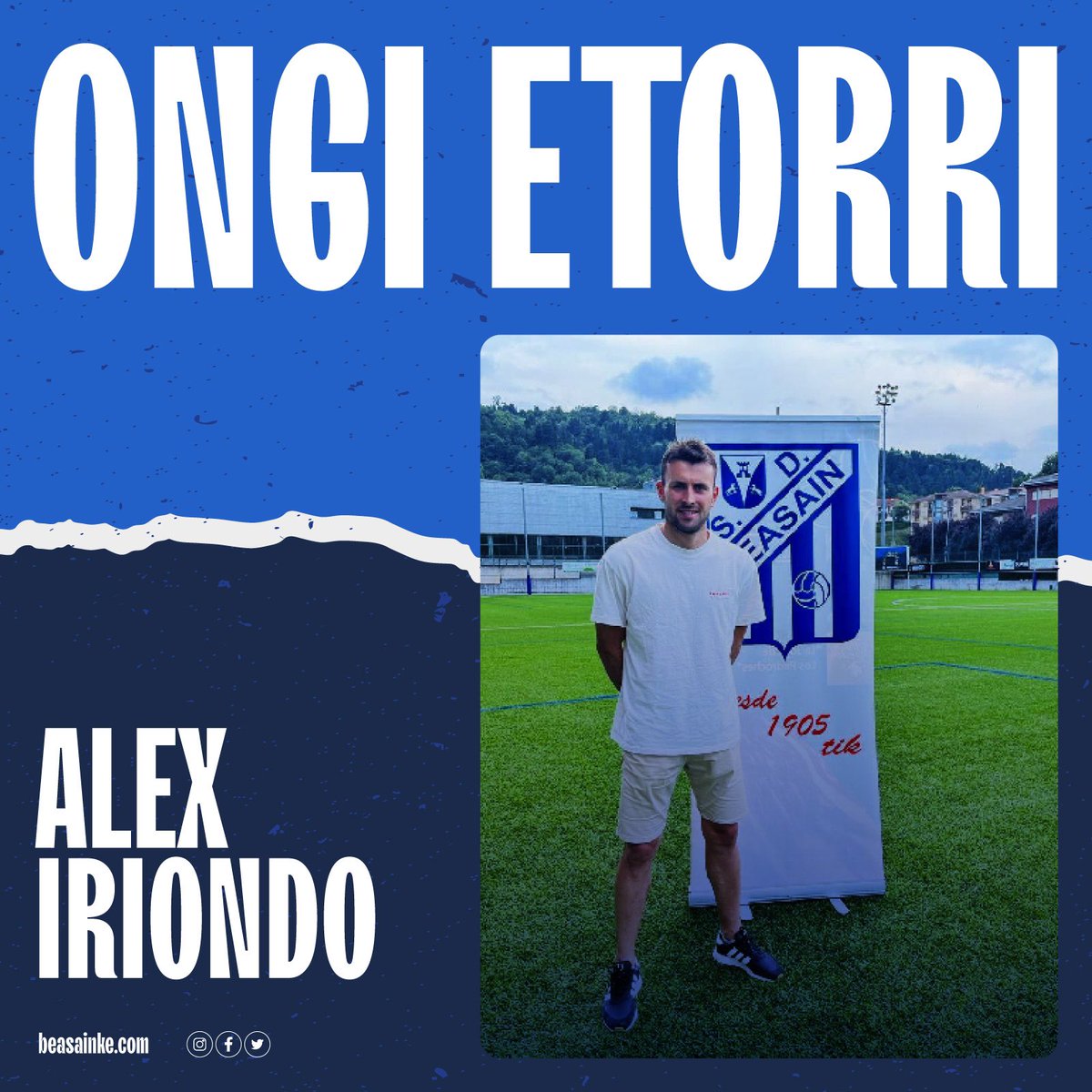 🤜🤛 ONGI ETORRI taldera <a href="/AlexIriondo1332/">Iriondo</a> 

// Alex Iriondo aurtengo lehen fitxaketa, 29 urteko donostiarra, erdilaria eta goi mailako taldeetan urte luzez ibili ondoren, <a href="/CD_Izarra/">CD Izarra</a> tik dator <a href="/beasainke1905/">Beasain KE 1905</a> ra //
#aupabeasain
