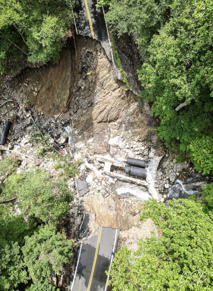 BlaiseGomez12's tweet photo. STORM DAMAGES 😳 New drone images capture devastating extent of storm damages on now-closed Route 218. 
📷 David Sirota Photography/Studio96 https://t.co/uFcokLVUqq