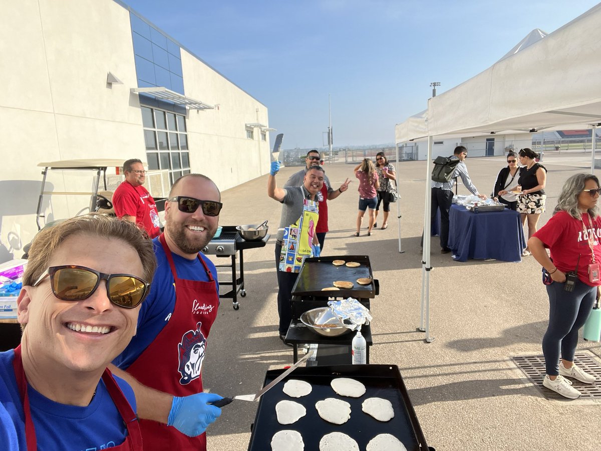 Starting off the day making pancakes for 200 plus dedicated educators and support staff!
