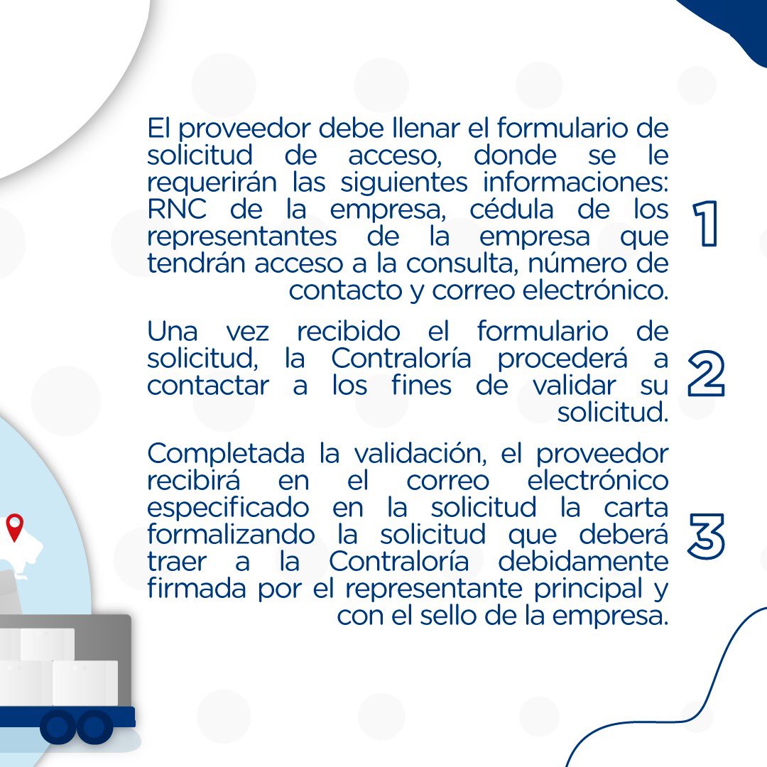 ContraloriaRD's tweet photo. Recuerda que la consulta le permite a todos los proveedores del Estado conocer el estatus de sus Certificaciones de Contratos, o de sus órdenes de pago.
#ContraloriaRD #CGR https://t.co/qo6olakXkR