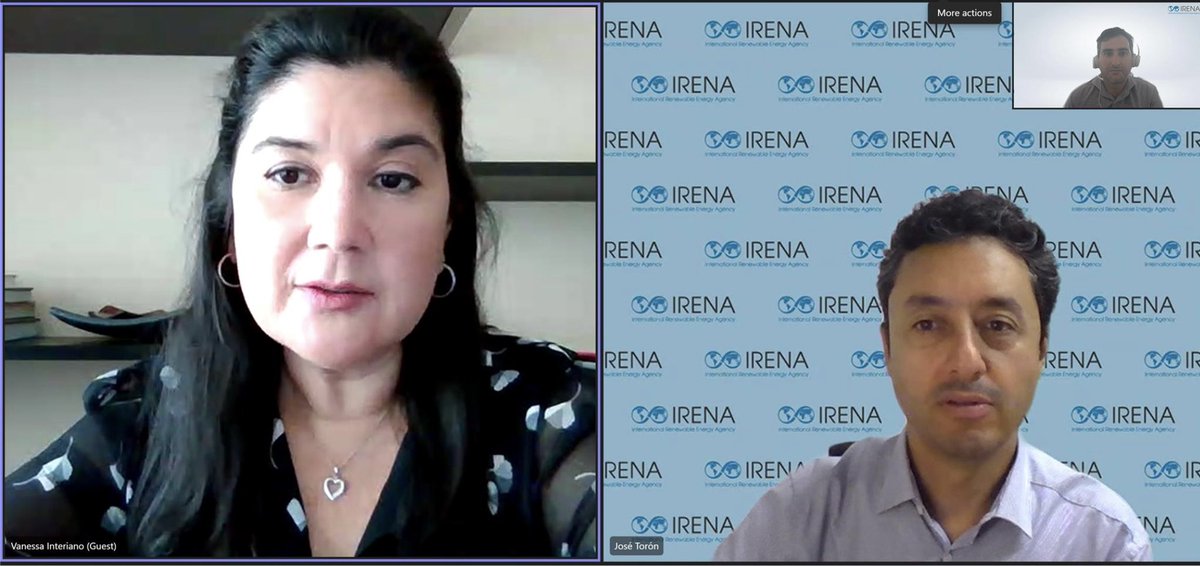 VanessInteriano's tweet photo. Con el objetivo de profundizar las alianzas de cooperación en el tema de energías renovables desde la @DGEHMSV, hoy me reuní con José Torón, representante de @IRENA.

Conversamos sobre avances en temas: 

📚regulatorios 
🌋geotermia
🟢hidrógeno verde

¡Seguimos avanzando! https://t.co/brpj697LaV