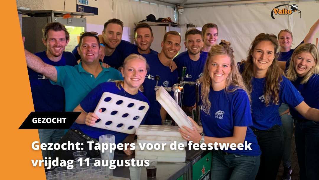 CKVVALTO's tweet photo. Gezocht: Tappers voor de feestweek!🔍 Voor vrijdag 11 augustus zoeken wij weer toppers om te tappen in de tent!🧡🖤 Meld je aan via: https://t.co/iwlLNZMsbL

#Tappen #Feestweek #Vrijwilligers #Help #Hulp #Valto #Korfbal #DitIsOokValto #DeLier #Westland https://t.co/UEKv141OYV