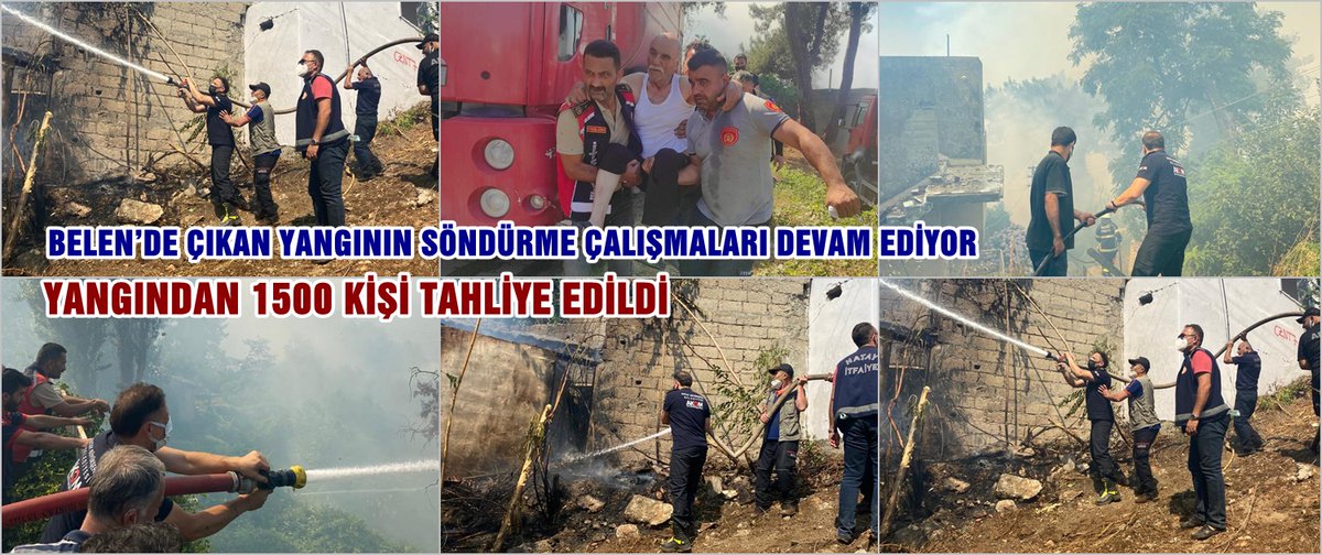 YANGINDAN 1500 KİŞİ TAHLİYE EDİLDİ
Hatay’ın Belen ilçesinde nedeni henüz belli olmayan yangının söndürme çalışmaları devam ediyor.  hataypusula.com/belende-cikan-…