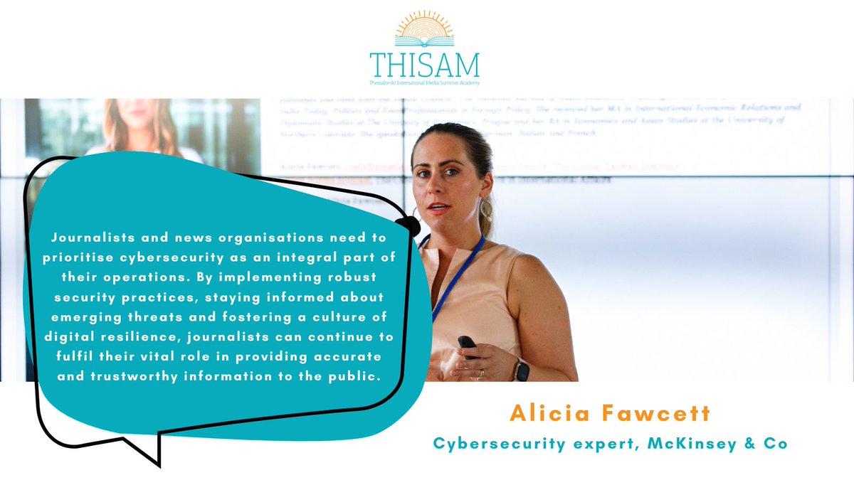 jour_school's tweet photo. #THISAM #quotes | Alicia Fawcett, speaking on "The cyber(in-)security dilemma: defining privacy, understanding cybersoverigty and protecting journalism". https://t.co/ys8UOeMD71