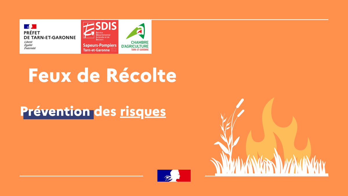 🔥 #PréventionIncendie | #Agriculture 
Pour protéger les cultures et limiter les feux de récolte, le SDIS est mobilisé aux côtés des agriculteurs sur l'ensemble du Tarn-et-Garonne. 🚜

👉 Pour + d'info sur la prévention de ce risque : urlz.fr/mJsE

#prévention #feu