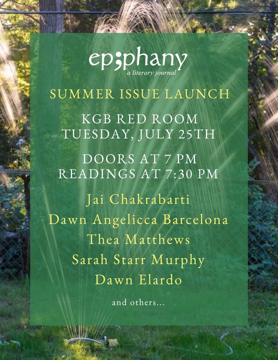 We are excited to announce the reading celebrating our Summer 2023 issue, STAY! Join us at The Red Room at the KGB Bar on JULY 25TH. Meet the editors, hear readings from issue contributors, and enjoy good company! We hope to see you there!