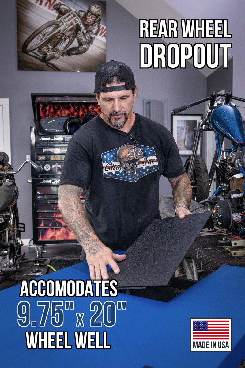 CycleShopTools's tweet image. Every bike lift we build includes the integrated rear wheel drop out. This makes changing tires a breeze!
Call us today at 844-957-1502 for more information.