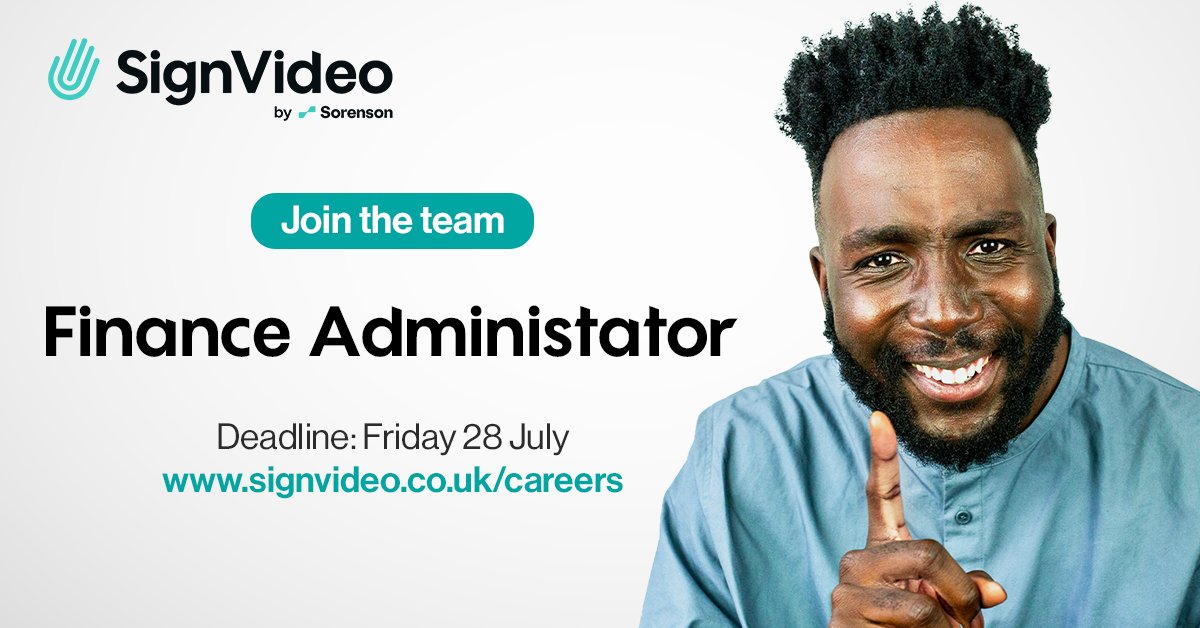 SignVideo's tweet photo. We are hiring a Finance Administrator to join our expanding team – does this sound like you? 

Location: Glasgow
Closing date: 28 July 2023

Apply online: https://t.co/L4H5IQl0uJ https://t.co/COmiAE31Ft